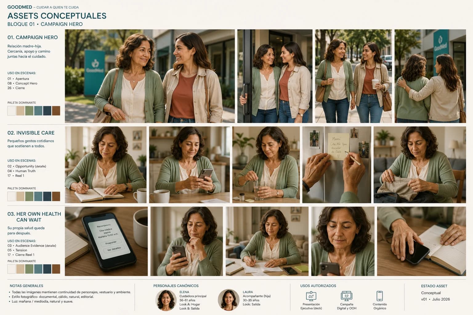 GoodMed · Concepto de campaña · narrativa, dirección de arte y exploración visual.