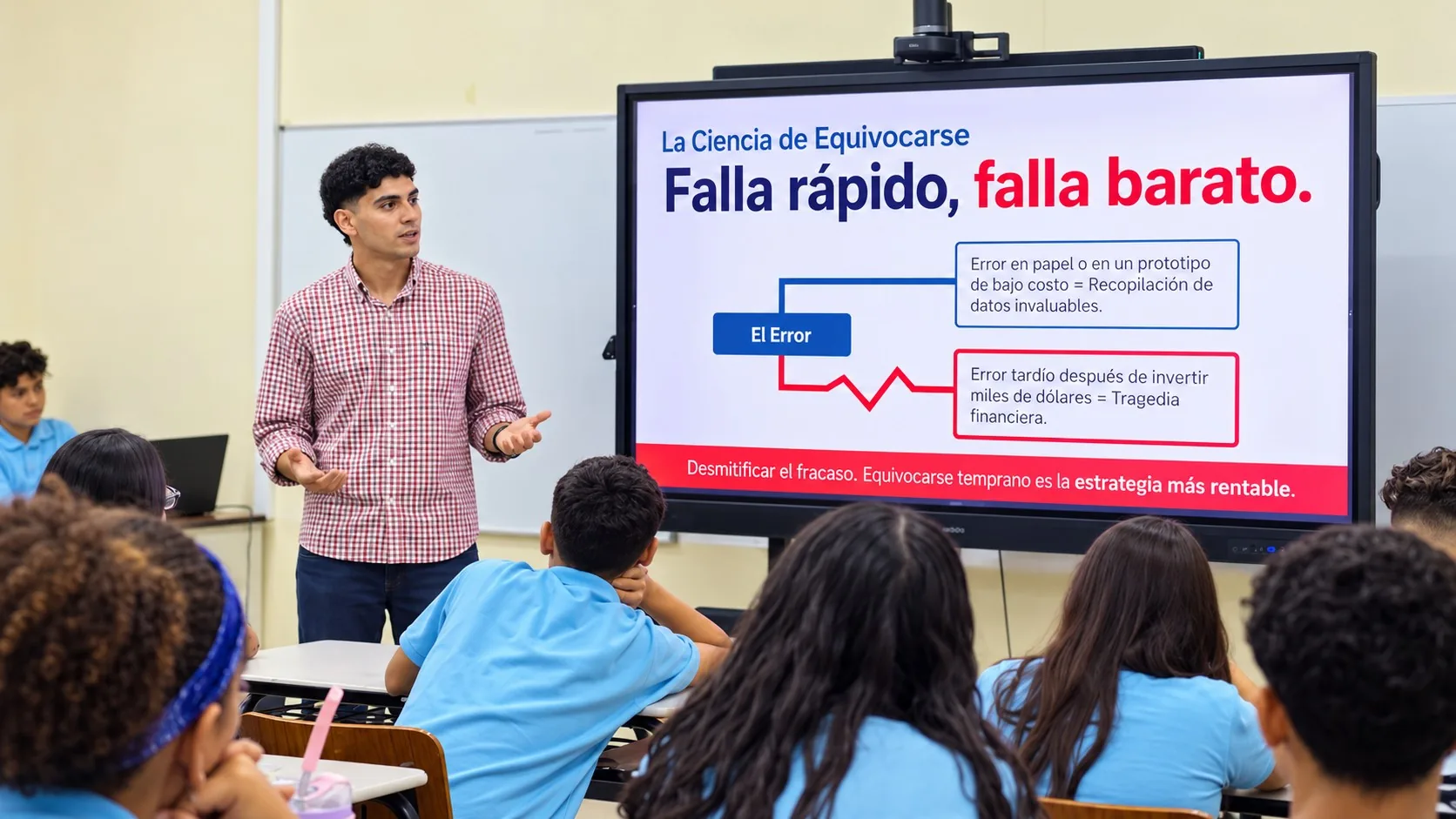 Fabián García, de 1N1, en una sesión en el Colegio Salesiano Don Bosco.
